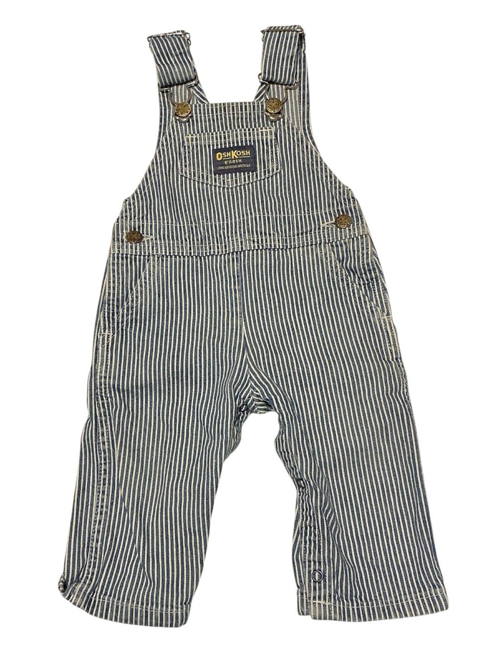 Vintage Oshkosh B'gosh Navy and White Pinstriped Kids Overalls